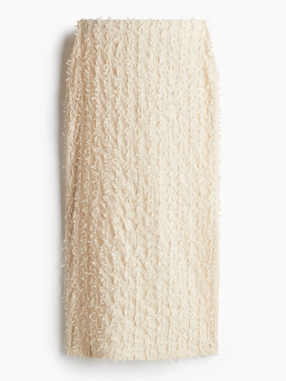 H&M Cream Textured Pencil Skirt
